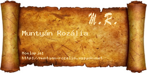Muntyán Rozália névjegykártya